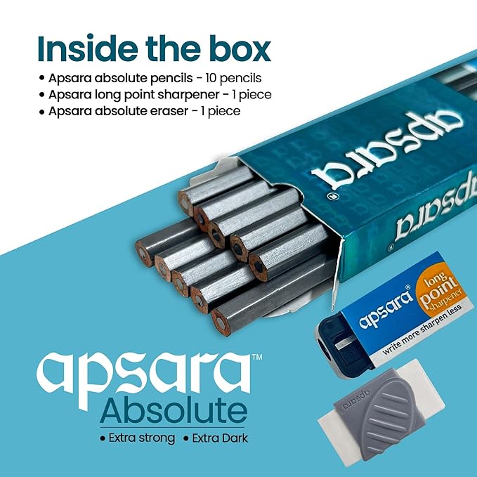 Apsara Absolute Pencil (Pack of 10)